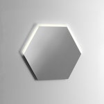 Oglinda cu LED HEXA 1, Sticla, Transparent, 79x2.5x90 cm