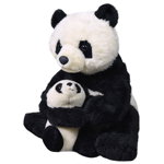 Jucarie de plus mama si puiul urs Panda, 25 cm, Wild Republic