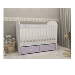 Patut cu leganare MyKids Diana 2 Alb-Violet 120x60