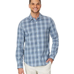 Imbracaminte Barbati Nautica Navtech Slim Fit Plaid Shirt Crystal Blue, Nautica