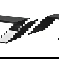 Masuta cafea cu suport pentru reviste, 90x45x35 cm, PAL melaminat, Negru/alb, 