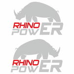 Set 2 stickere pentru usi sau roata de rezerva, Priti Global, masini off-road 4x4, cu rinocer, Rhino POWER, Alb-Rosu, 97 x 12 cm, PRITI GLOBAL