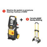 Pachet Masina de spalat cu presiune profesionala Stanley Fatmax 2100W 145bar 450l/h+ Carucior Pliabil 30/60 kg Stanley, Stanley