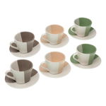 Set de Cești cu Farfurii Versa Clara Ceramică (9 x 6,5 x 9 cm) (6 Piese), Versa