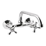 Baterie lavoar dubla comanda Invena Roma crom lucios pipa 20 cm