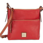 Genti Femei Dooney Bourke Pebble Leather Letter Carrier Red, Dooney & Bourke