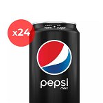 Bax 24 bucati Suc carbogazos Pepsi Max, 0.33L, doza, Romania