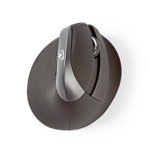 mouse wireless ergonomic nedis, 1600 dpi, 6-butoane, negru, NEDIS