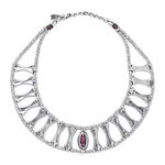 Bijuterii Femei Uno de 50 Silver Clad Purple Stone Bib Necklace PURPLE