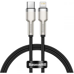 Cablu Date si Incarcare USB-C - Lightning Baseus Cafule Metal Series, 20W, 0.25m, Negru CATLJK-01, Baseus