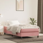 Saltea de pat cu arcuri vidaXL, roz, 90x200x20 cm, fermitate medie, catifea, 14.48 Kg