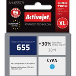 Compatibil AH-655CR for HP printer; HP 655 CZ110AE replacement; Premium; 12 ml; cyan, ACTIVEJET