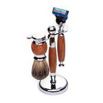 Set barber The King's Style Yoshimoto, par natural, lemn de trandafir, 5 lame, Maro, Yoshimoto