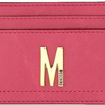 Moschino Card Holder With Gold Plaque BORDEAUX, Moschino