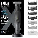 Aparat hibrid de barbierit si tuns barba Braun Series X XT5300 Wet&Dry, Lama 4D, 6 piepteni, 1 capac de protectie, autonomie 45 minute, Husa ,Suport de incarcare (Negru), Braun