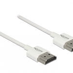 Cablu HDMI v2.0 3D 4K T-T 2m Slim Premium Alb, Delock 85137, Delock