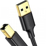 Cablu USB 2.0 Ugreen AB UGREEN US135 pentru imprimanta, placat cu aur, 5m (negru) (10352) - 023772, Ugreen