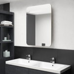 vidaXL Dulap de baie cu oglindă și LED, stejar, 60x11x80 cm, vidaXL