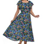 Rochie cu volan multicolora