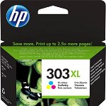 Cartuș de cerneală HP HP 303XL - 10 ml - Acoperire mare - tricolor pe bază de colorant - Cartuș de cerneală original - pentru Envy Photo 6220, Photo 6230, Photo 6255, Photo 7134, Photo 7155, Photo 7855 (T6N03AE # 301), HP