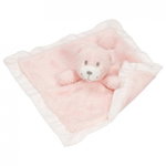 Jucarie din textil pentru bebelusi - Ursulet cu paturica - Roz