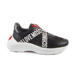 Pantofi sport femei Love Moschino negri din piele cu logo text 2320DP15166N, LOVE MOSCHINO 