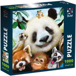 Puzzle Zoo Selfie, 47x67 cm, 1000 piese, De.tail