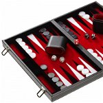 Set joc table/Backgammon in stil Casino Mediu - 45x57 cm - Rosu