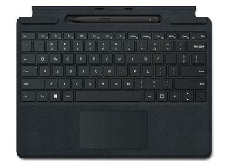 Tastatura Microsoft Surface Pro Signature + Slim Pen 2, compatibile Microsoft Surface Pro X / Pro 8 / Pro 9 (Negru)