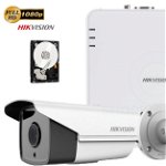 Kit complet supraveghere video Hikvision 2 camere 1080p FullHD, IR 40M, HDD 500GB, HIKVISIONKIT