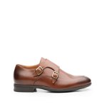 Pantofi eleganţi bărbaţi, cu catarame din piele naturală, Leofex - 576-1 Cognac Box, Leofex