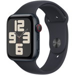 Apple Watch SE (2023), GPS, Cellular, Carcasa Midnight Aluminium 44mm, Midnight Sport Band - S/M, Apple