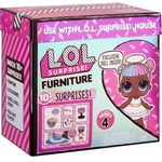 Papusa LOL Surprise S4 Furniture Sweet Boardwalk 572626, 5 ani+, alb-auriu