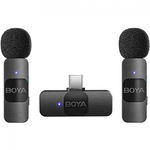 BOYA BY-V20 Sistem de microfon wireless dubla ultracompacta pentru smartphone (USB-C)