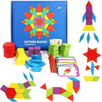 Joc Tangram Educativ cu 155 piese din lemn