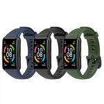 Set 3 curele sport pentru bratara fitness Huawei Band 6 / Huawei Honor Band 6 din silicon, negru, albastru, verde, krasscom