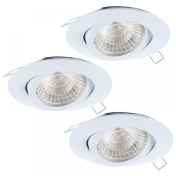 Set 3 spoturi incastrate Tedo GU10 3X5W alb D80mm
