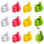 Set de 12 cleme autoadezive pentru cabluri Gerhannery, silicon, multicolor, 2,2 x 2,2 x 3 cm, 