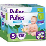 Scutece PUFIES Fashion&Nature Junior nr 5, Unisex, 11-16 kg, 138 buc