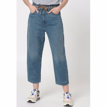 Blugi relaxed fit cu talie inalta