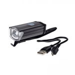 Lampa fata aluminiu pentru biciclete, incarcare USB, culoare negru, 1 led, 3W, WMX