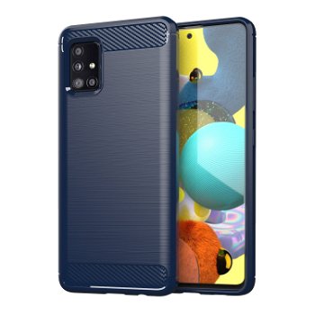 Husa de protectie, Carbon Case, Samsung Galaxy A51 5G, Albastru, OEM