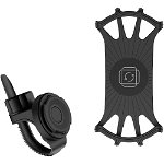 Suport de telefon pentru biclete Tellur, 4"-6.5″ rotativ 360°, negru