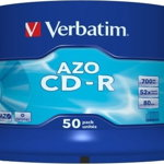 CD-R Verbatim Spindle Crystal Azo, 52X,700MB, 50 buc, Verbatim