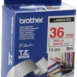 Brother Etichete TZ262 36mm (rosu/alb)