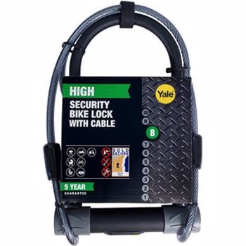 Antifurt bicicleta Yale, tip U + cablu, cu cheie