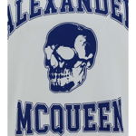 Alexander McQueen ALEXANDER MCQUEEN T-SHIRTS WHITE/INDIGO, Alexander McQueen