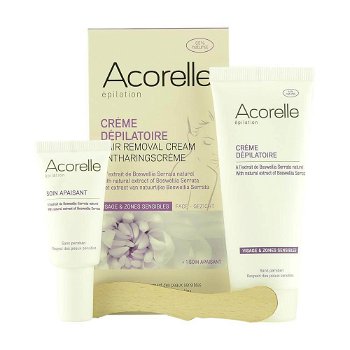 Crema depilatoare naturala pentru fata si zone sensibile Acorelle, 75 ml, bio