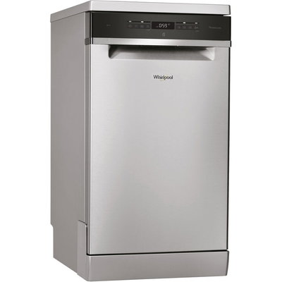 Whirlpool Masina de spalat vase Whirlpool WSFO3O23PFX, 10 seturi, 7 programe, 6th Sense, Power Clean, Clasa E, 45 cm, Inox, Whirlpool