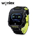Ceas Smartwatch Pentru Copii Wonlex KT12 cu Functie Telefon Apel video Localizare GPS Negru - Verde Lamaie kt12 -negru